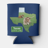 Texas Longhorn Steer Staat Line Zeichen Dosenkühler (Vorderseite)