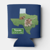 Texas Longhorn Steer Staat Line Zeichen Dosenkühler (Rückseite)