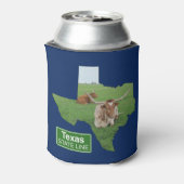 Texas Longhorn Steer Staat Line Zeichen Dosenkühler (Kanne Rückseite)