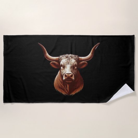 Texas Longhorn Strandtuch (Vorderseite)