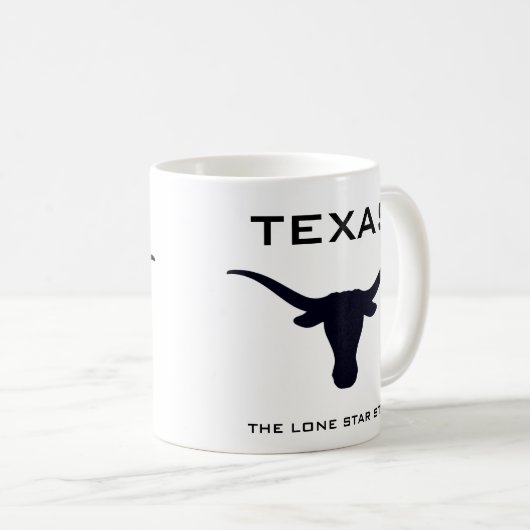 Texas Longhorn The Lone Star State Kaffeetasse (VorderseiteRechts)