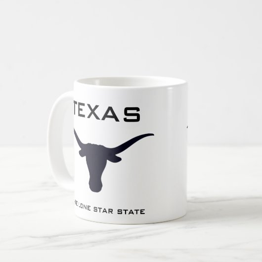 Texas Longhorn The Lone Star State Kaffeetasse (Vorderseite Links)