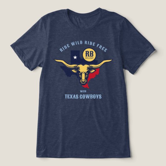 Texas Longhorn Tri-Blend Shirt (Design Vorderseite)