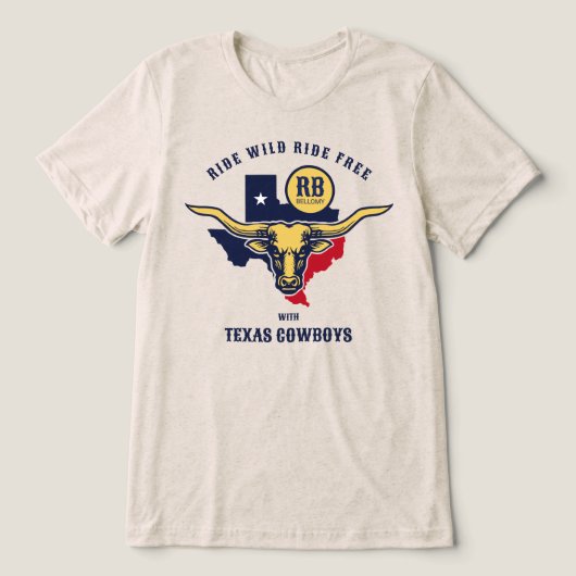 Texas Longhorn Tri-Blend Shirt (Design Vorderseite)