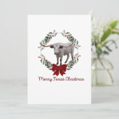 Texas Longhorn Weihnachtskarte Feiertagskarte (Stehend Vorderseite)