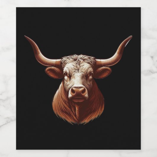 Texas longhorn weinetikett (Einzelnes Label)