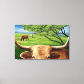 Texas Longhorn Wrapped Canvas Leinwanddruck (Vorderseite)