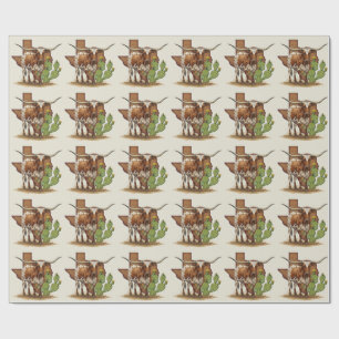 Texas Longhorn Wrapping Paper Geschenkpapier