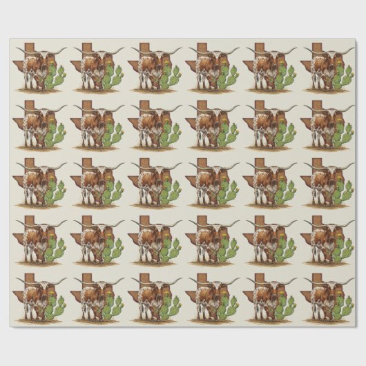 Texas Longhorn Wrapping Paper Geschenkpapier (Flach)