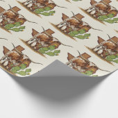 Texas Longhorn Wrapping Paper Geschenkpapier (Ecke)
