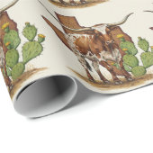 Texas Longhorn Wrapping Paper Geschenkpapier (Rolleneckpunkt)