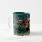 Texas Longhorn Zweifarbige Tasse (Vorderseite Links)