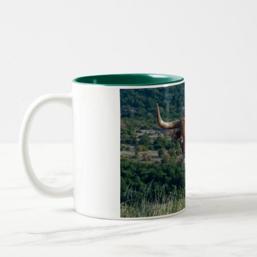 Texas Longhorn Zweifarbige Tasse (Links)