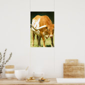 Texas Longhorup Nahes Poster (Küche)