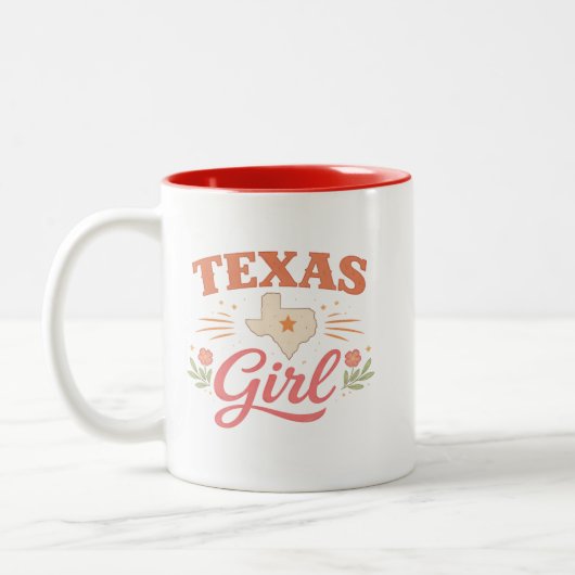 Texas Mädchen  Zweifarbige Tasse (Links)