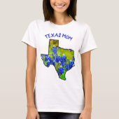Texas Mama Bluebonnets Staat von Texas T-Shirt (Vorderseite)