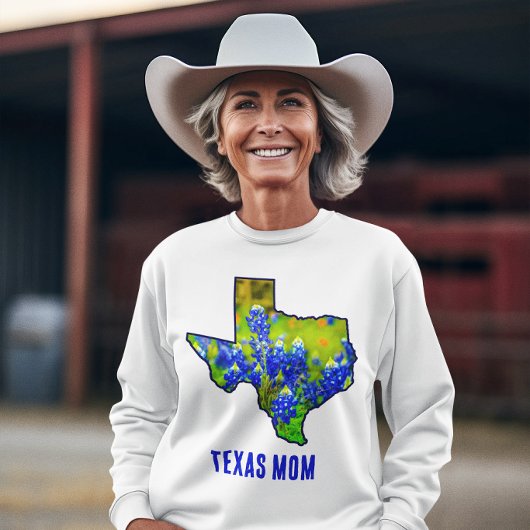 Texas Mama Texas Bluebonnets Floral Sweatshirt