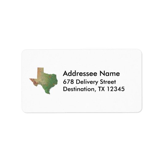Texas Map Address Label Adressaufkleber (Vorne)