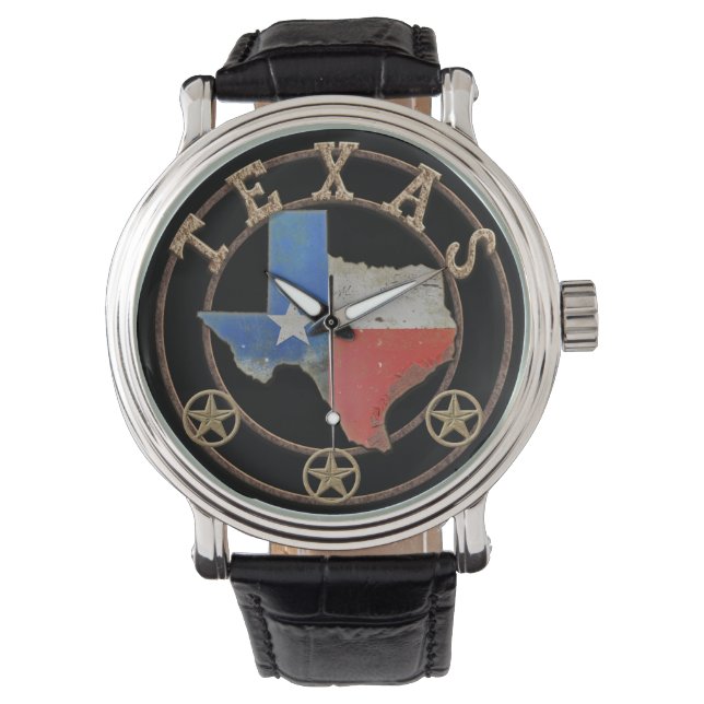 Texas Map Barn Art Armbanduhr (Vorderseite)