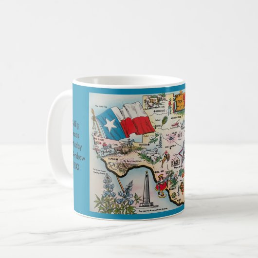 Texas Map Benutzerdefinierte Tasse (Vorderseite Links)