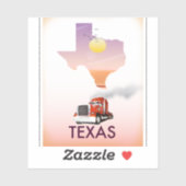 Texas Map Big Rig Aufkleber (Blatt)