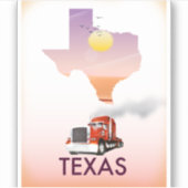Texas Map Big Rig Aufkleber (Vorderseite)