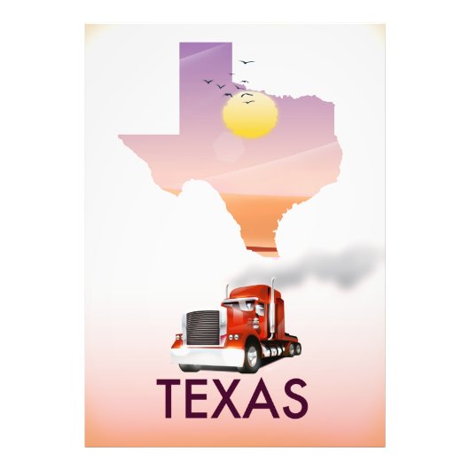 Texas Map Big Rig Fotodruck (Vorne)