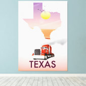 Texas Map Big Rig Leinwanddruck (Insitu (Holzboden))