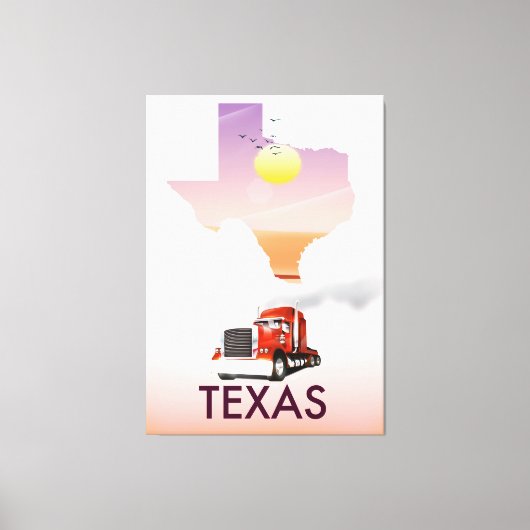Texas Map Big Rig Leinwanddruck (Vorderseite)