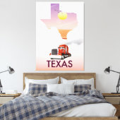 Texas Map Big Rig Leinwanddruck (Insitu (Schlafzimmer))