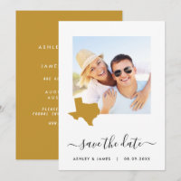 Texas Map Foto Wedding Save the Date Card