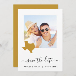 Texas Map Foto Wedding Save the Date Card