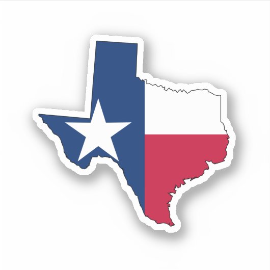 Texas Map Kontur und Flag Aufkleber (Vorderseite)
