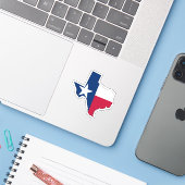 Texas Map Kontur und Flag Aufkleber (Laptop mit iPhone)