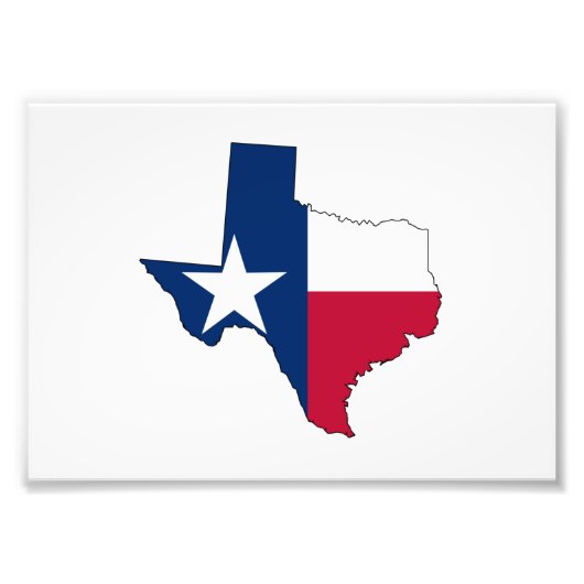 Texas Map Kontur und Flag Fotodruck (Vorne)