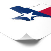 Texas Map Kontur und Flag Fotodruck (Ecke)