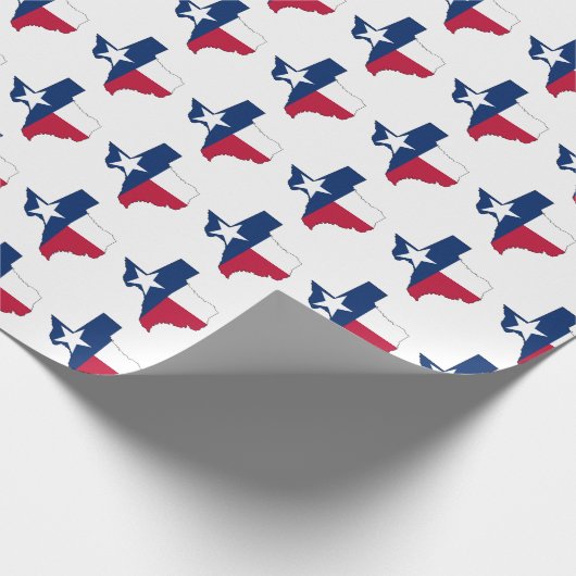 Texas Map Kontur und Flag Geschenkpapier (Ecke)