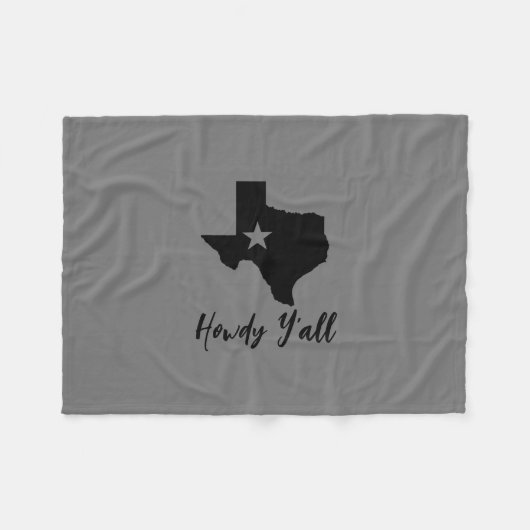 Texas Map Lone Star Staat Howdy Y'all Fleecedecke (Vorderseite (Horizontal))