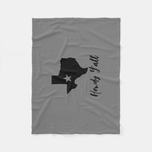 Texas Map Lone Star Staat Howdy Y'all Fleecedecke (Vorderseite)