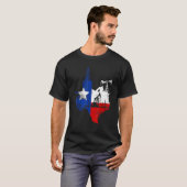 Texas Map Oildfield Worker Benzoline Petroleum USA T-Shirt (Vorne ganz)