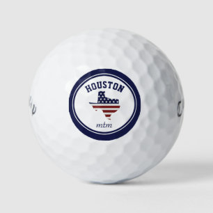 Texas Map Patriotische Flagge USA Ihre Stadt o Golfball