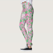 Texas Map Pink & Green Preppy Muster Leggings (Links)
