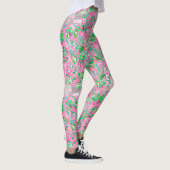 Texas Map Pink & Green Preppy Muster Leggings (Rechts)