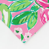 Texas Map Pink & Green Preppy Muster Mit Monogramm Fleecedecke (Ecke)