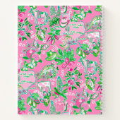 Texas Map Pink & Green Preppy Muster Mit Monogramm Notizblock (Rückseite)