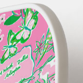 Texas Map Pink & Green Preppy Muster Pickleball Schläger (Linke Seite)