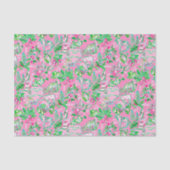 Texas Map Pink & Green Preppy Muster Seidenpapier (Vorderseite)