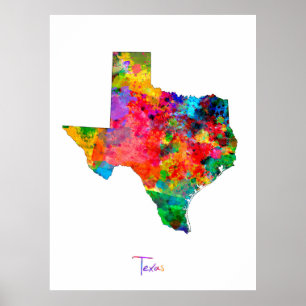 Texas Map Poster