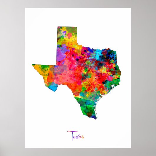 Texas Map Poster (Vorne)