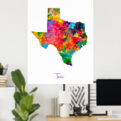 Texas Map Poster (Heimbüro)